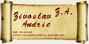 Živoslav Andrić vizit kartica